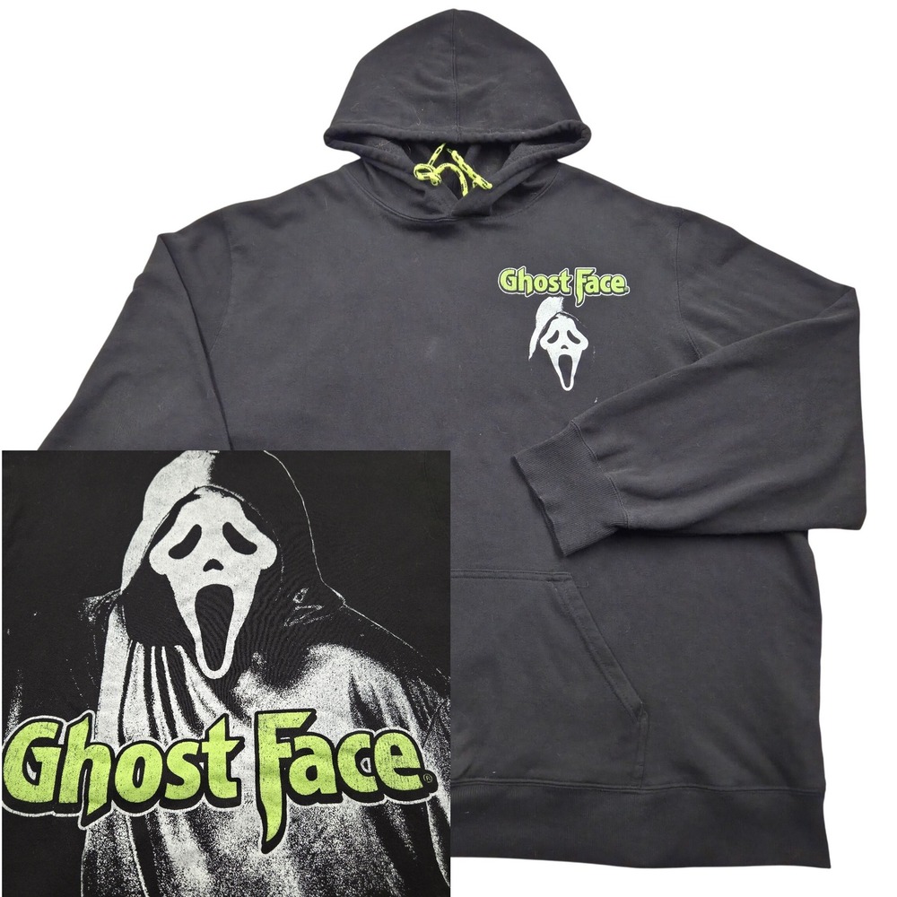Ghost Face Scream Horror Movie Graphic Hoodie‎ by Bioworld Black Mens 3XL